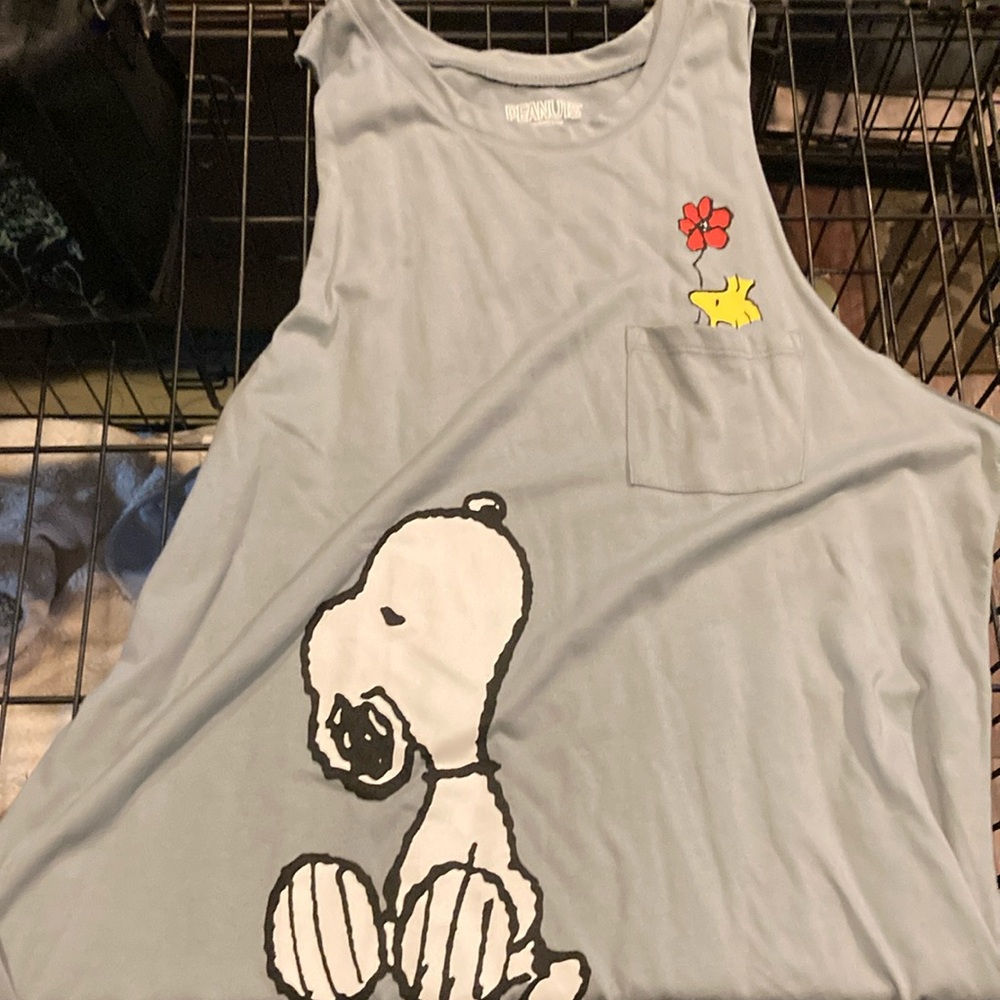 Light Blue Snoopy Tank Top